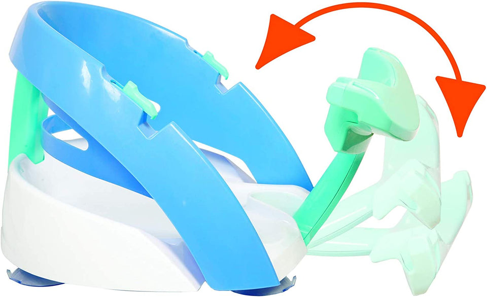 Premium Baby Bath Seat - with Strong Suction Cup Base - Aqua/Blue - Model F660