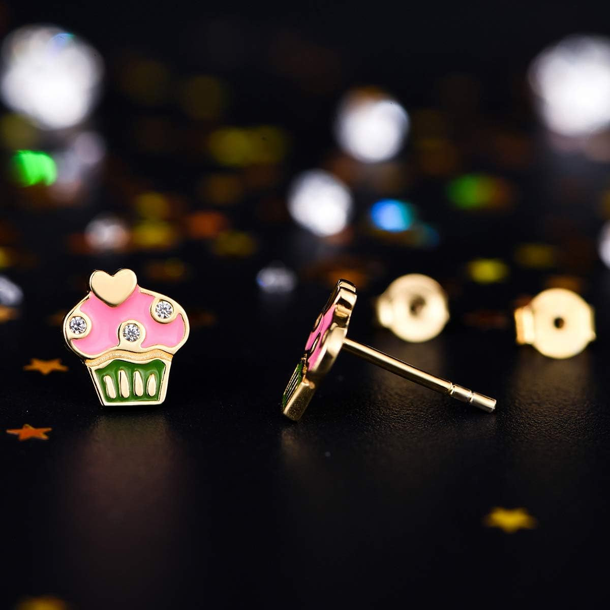 Hypoallergenic Kids Stud Earrings 925 Sterling Silver Gifts for Little Girls (Nickel Free)