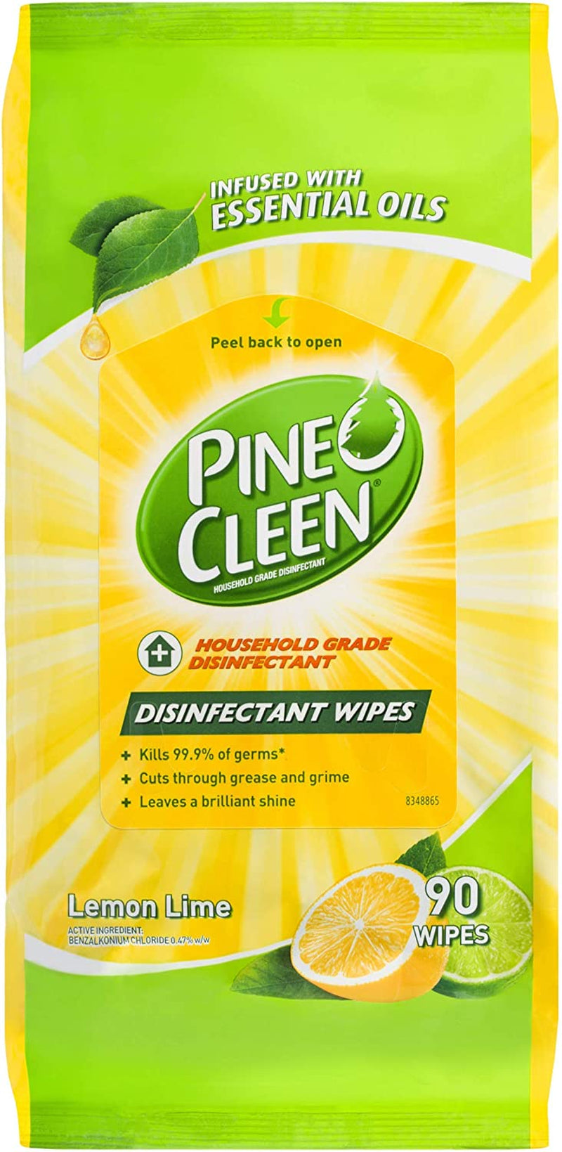 Antibacterial Disinfectant Wipes, Lemon and Lime, 540 Wipes