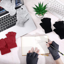 Load image into Gallery viewer, 4 Pairs Winter Half Finger Gloves Knitted Fingerless Mittens Warm Stretchy Gloves for Men and Women
