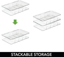 Load image into Gallery viewer, Rectangular Plastic Stackable Storage Box with Hinged Lid for Organizing First Aid, Medicine, Ointments, Dental, Diabetic Supplies - 5 Divided Compartments, Pack of 2 - Clear
