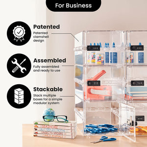 One™ | Compact and Hygienic Lockable Box for Food, Medicine, Tech and Home Safety (Crystal)