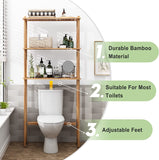 over the Toilet Storage Shelf Bamboo, 3-Tier over Toilet Organizer Rack, Freestanding above Toilet Shelf for Bathroom, Laundry, Space Saver, Natural Color