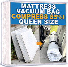 Load image into Gallery viewer, Mattress Vacuum Bag, Sealable Bag for Memory Foam or Inner Spring Mattresses, Compression and Storage for Moving and Returns, Leakproof Valve and Double Zip Seal (Queen/Full/Full-Xl)
