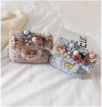 Load image into Gallery viewer, Exquisite Cute Sweet Fashion Mini Purse with Flowers and Pearl for Toddler Girls Crossbody Princess Handbags Shoulder Bag Casual Party Holiday Events Girls Accessories
