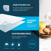 Load image into Gallery viewer, Premium Rayon from Bamboo Jersey Mattress Protector - Ultra Soft - Waterproof - Queen, White
