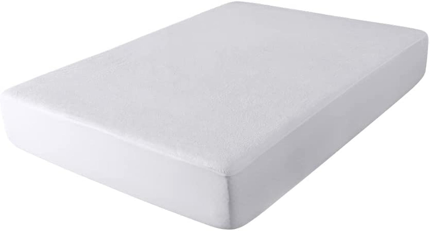 Fully Fitted 100% Bamboo Terry Waterproof Mattress Protector, Rustle Noise Free, Naturally Anti-Microbial & Hypoallergenic, Moisture Controlling Towelling - Double Bed (137Cm X 190Cm))