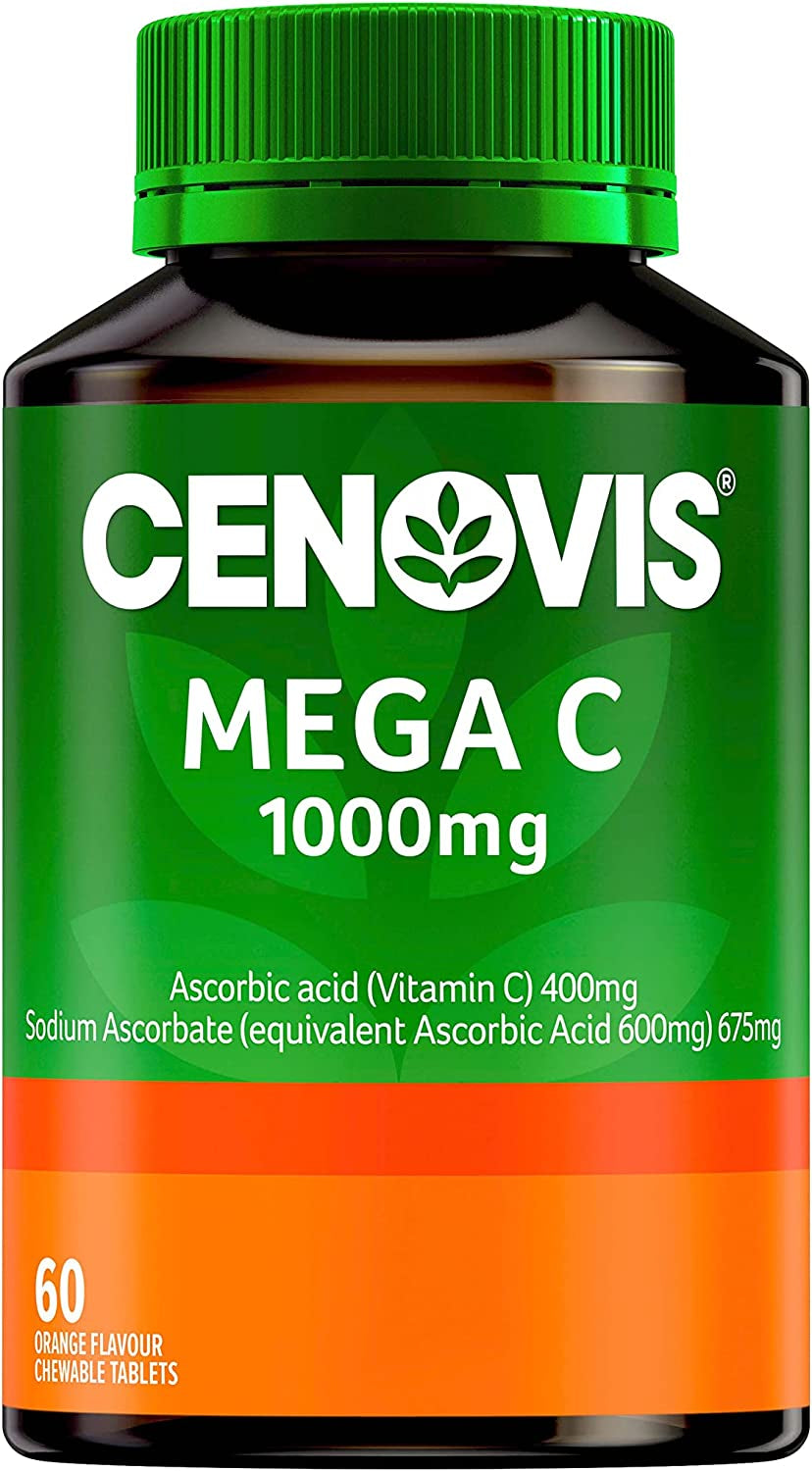 Mega Vitamin C for Immune Support 1000Mg - 60 Orange Flavour Chewable Tablets