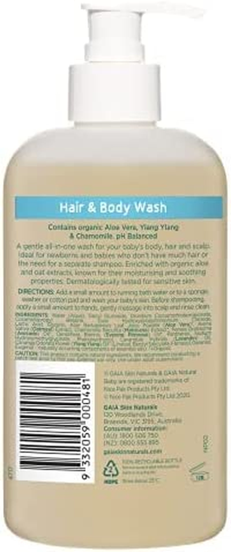 GAIA Natural Baby Hair and Body Wash 500Ml