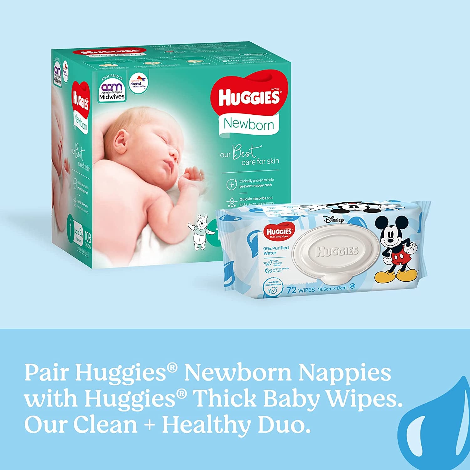 Thick Baby Wipes 99% Purified Water 432 Count (6 X 72 Pack) - Packaging May Vary