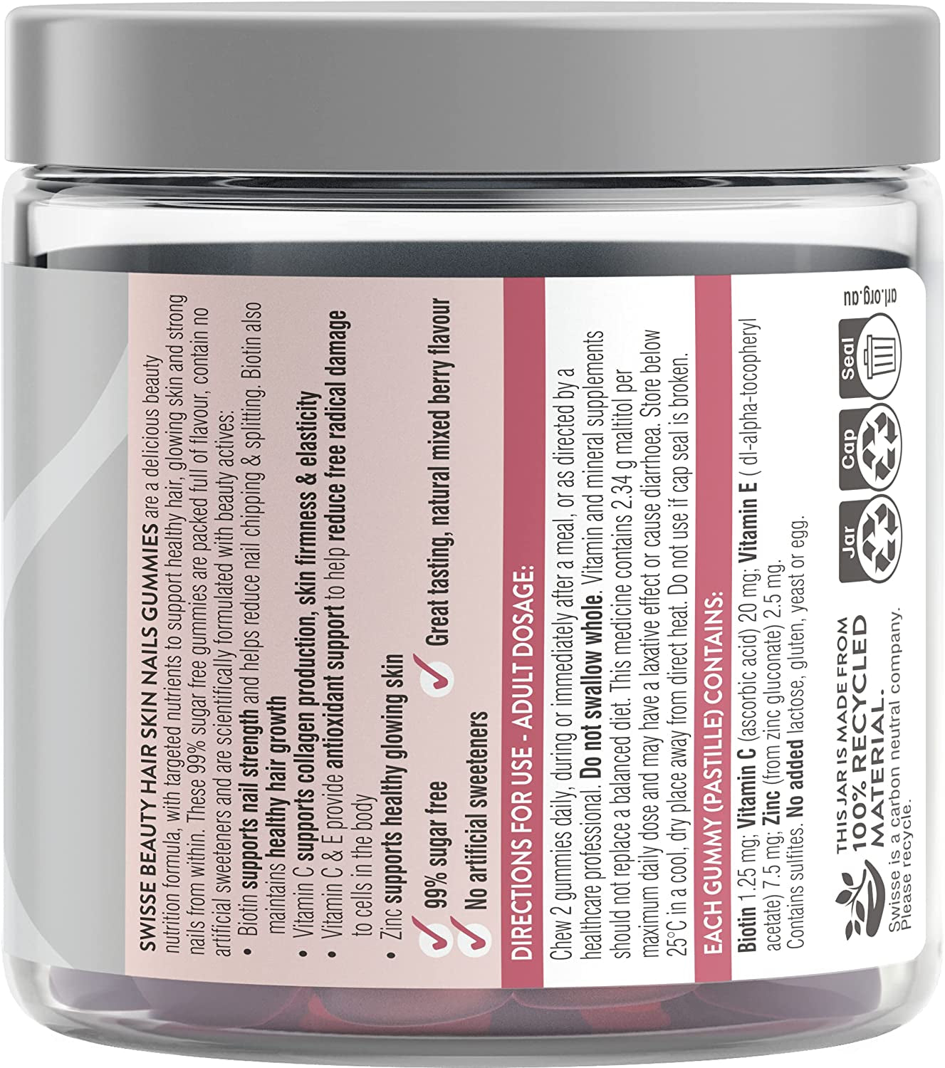 Beauty Hair Skin Nails Gummies | Supports Hair Growth Strong Nails & Healthy Skin | 50 Pack