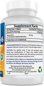 Vitamin B6 50 Mg 250 Tablets