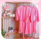 60 Pcs Spa Party Supplies for Girls Satin Kimono Robe Disposable Foam Slippers Eye Mask Spa Headband Bow Hair Band Kid Salon