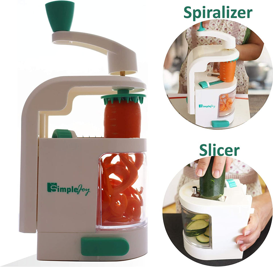 Spiral Slicer, Premium Rotatable Blades Spiralizer, Zucchini and Vegetable Slicer.Specially Made for Vege Based Diets.Bonus Recipe E-Book and Cleaning Brush. . Enjoy Healthy