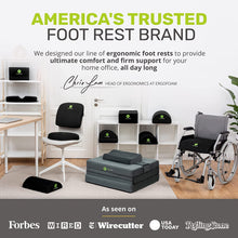 Load image into Gallery viewer, Adjustable Foot Rest under Desk for Added Height | Large Premium Velvet Soft Foam Footrest for Desk | Most Comfortable Desk Foot Rest in the World for Back, Lumbar, Knee Pain (Black)
