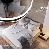 Smart Ceiling Fans with Lights Compatible with Alexa and Google Assistant 20", Low Profile Ceiling Fan with Lights Remote,App Control,6 Speed Reversible Blades for Bedroom/Living Room