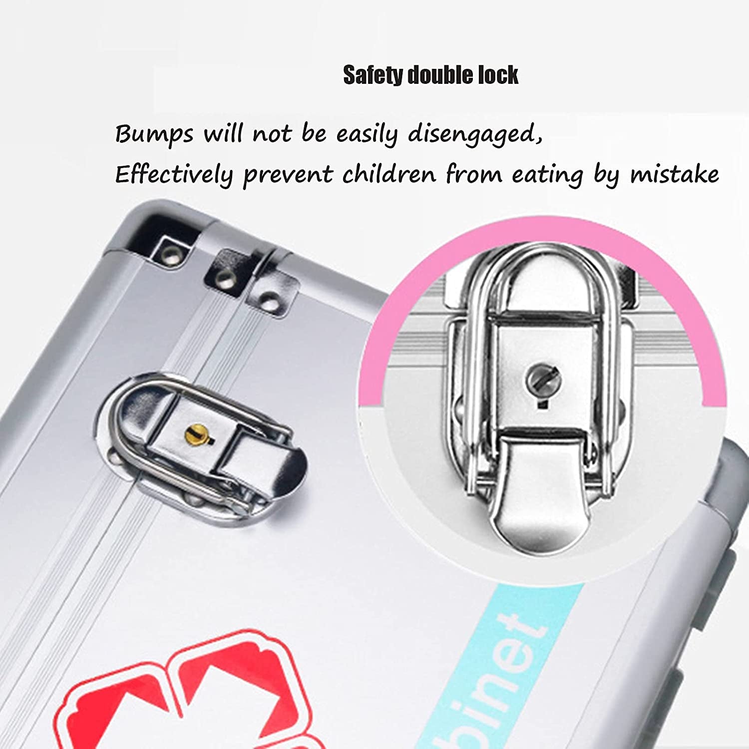 Medical Storage Box,With Two Safety Locks,Portable Storage Travel Kit Box with Removable Tray and Handle,Medical Supplies Box for Business,School,Car or Home,12In