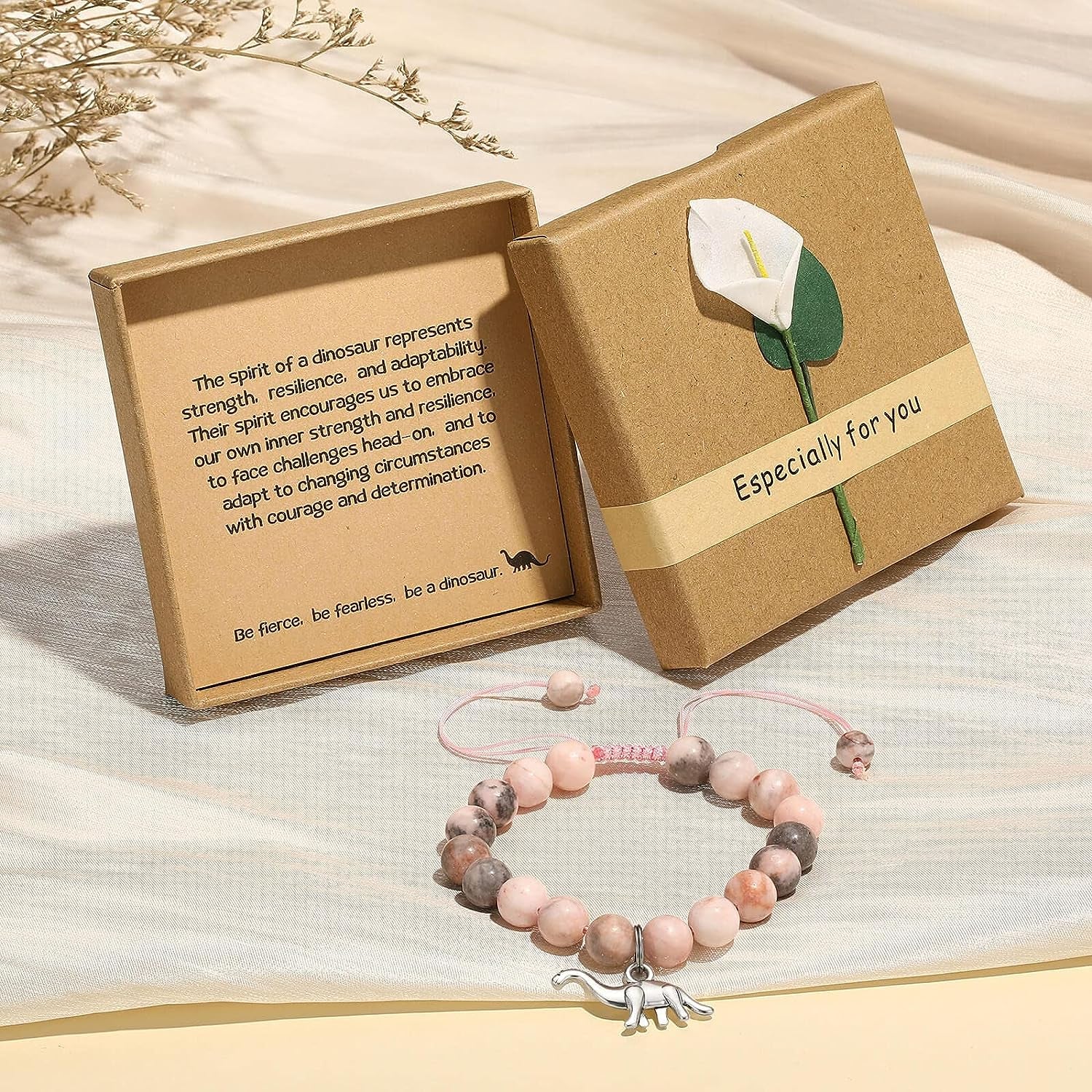Girls Jewelry - Pink Natural Stone Braided Bead Bracelet for Teen Granddaughter Daughter Niece, Jewelry Gifts for Birthday Cute Stuff Trendy Things