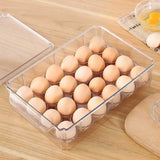 Clear Egg Holder for Refrigerator - Stackable Egg Storage Container with Lid for Fridge Storage, Pantry Organiser, Kitchen Storage & Organisation (24 Eggs)