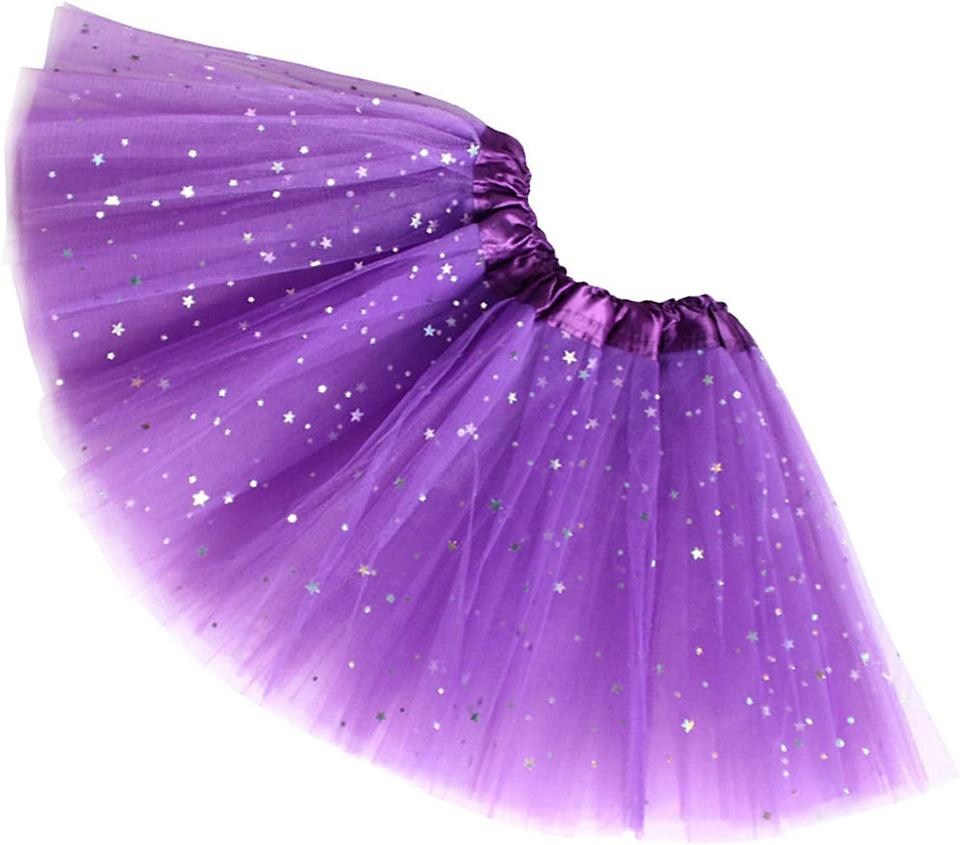 Girls Sparkle Tutus Princess Ballet Dance Layered Tulle Tutu Skirts,2-8T