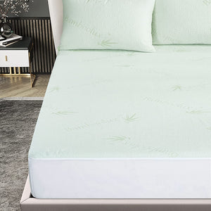 Bamboo Mattress Protector, Breathable Bamboo Waterproof Mattress Protector, Queen Size Hypoallergenic Fully Fitted Mattress Protector (Queen Size)