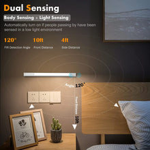Load image into Gallery viewer, 3 Pack  Motion Sensor under Cabinet Lights, 3 Colors Dimmable Wireless Closet Lighting, 1100Mah Rechargeable Magnetic under Counter Night Lights for Kitchen Bedroom Cupboard Indoor(20Cm)
