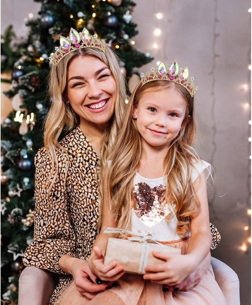 Tiaras for Girls,  Princess Crowns and Tiaras for Little Girls Tiara, Crystal Crown for Girls Silver Birthday Crown Pink Gem Princess Crown for Kids for Flower Girls and Prom, Christmas Gifts