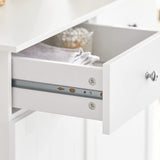BZR33-W, 2 Drawers 2 Doors Laundry Cabinet Laundry Chest with 2 Removable Laundry Baskets, Bathroom Cabinet