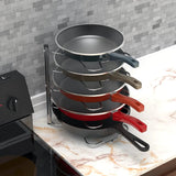 Simplehouseware Pan Organizer Rack Holder for Kitchen/Cupboard/Countertop, Chrome