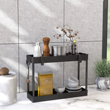 Simplehouseware 2-Tier under Sink Organizer Storage Tray with Hooks, Black