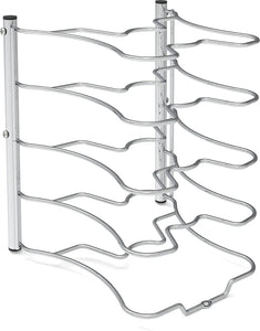 Simplehouseware Pan Organizer Rack Holder for Kitchen/Cupboard/Countertop, Chrome