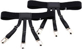 Mens Shirt Stays Upgrade Adjustable Elastic Garter Military Shirts Holder with Non-Slip Locking Clamps