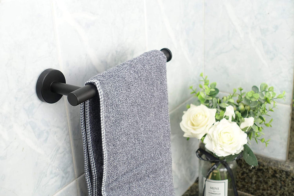 Hand Towel Holder/Towel Ring - Thicken SUS304 Stainless Steel Bathroom Hand Towel Bar, 9Inch Heavy Duty Wall Mounted Towel Rack Hanger (Matte Black)
