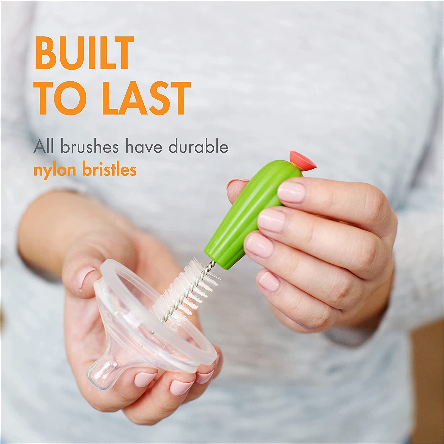 Cacti Bottle Cleaning Brush Set, Green (B11326)
