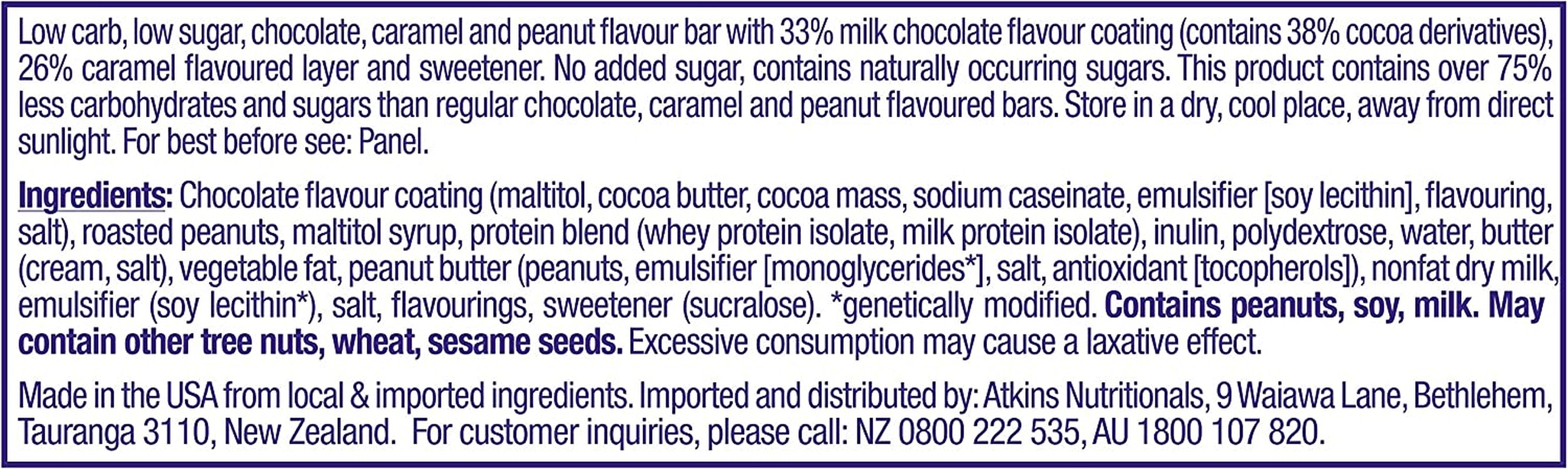 Endulge Caramel Nut Chew Bars | Keto Friendly Bars | 5 X 34G Low Carb Caramel Chocolate Bars | Low Carb, Low Sugar, High Fibre | 5 Bar Pack
