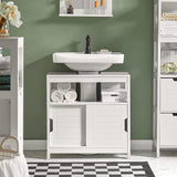 FRG128-II-W Vanity Unit Bathroom Furniture with Foot Padding White
