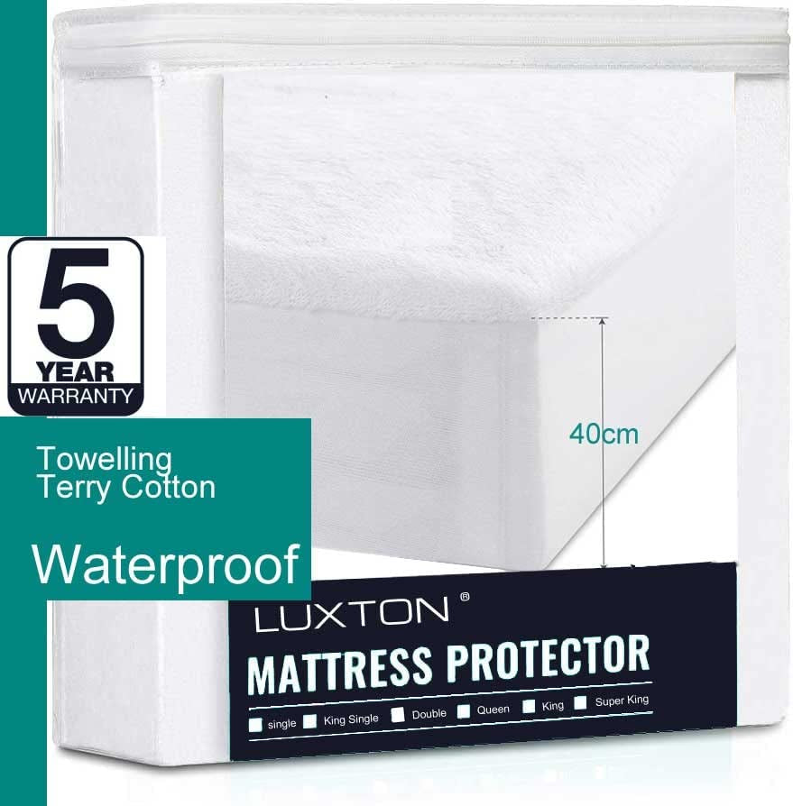 Cotton Waterproof Mattress Protector Baby Cot Fully Fitted Cotton Terry Towelling Mattress Protector Hypoallergenic and anti Dust Mite TPU Layer (Cot Size)