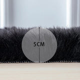 Soft Fluffy Rug Faux Sheepskin Fur Area Rug Shaggy Couch Cover Seat Cushion Furry Carpet beside Rugs for Bedroom Floor Sofa Living Room Runner, 60X180Cm (Black)