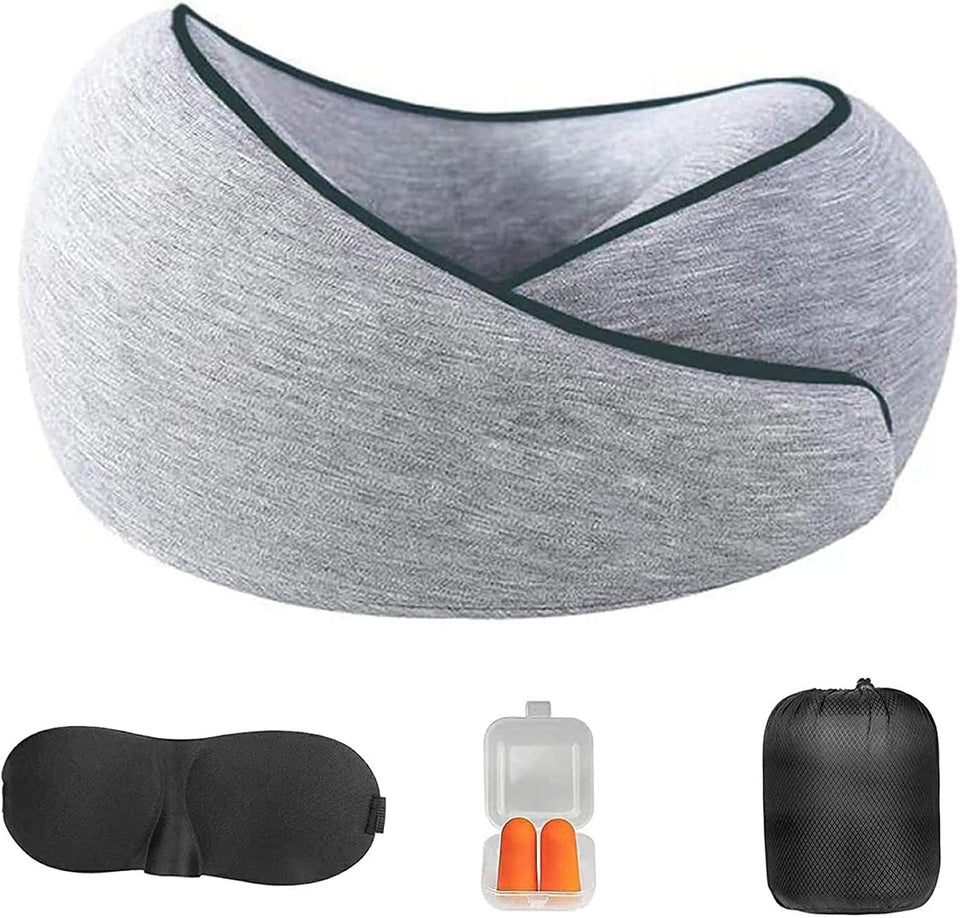 Neck Pillow for Travel - Memory Foam, Comfortable & Breathable Soft U Shaped Pillows Neck & Head Support Relieve Fatigue, Portable Pillows for Airplane, Cars, Office,Roll Pillow with Washable Cover