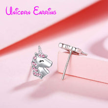 Load image into Gallery viewer, Pink Unicorn Stud Earrings Girls Cute Unicorn Earring Sparkling with Zircon for Little Girls Kids Jewelry Birthday Party
