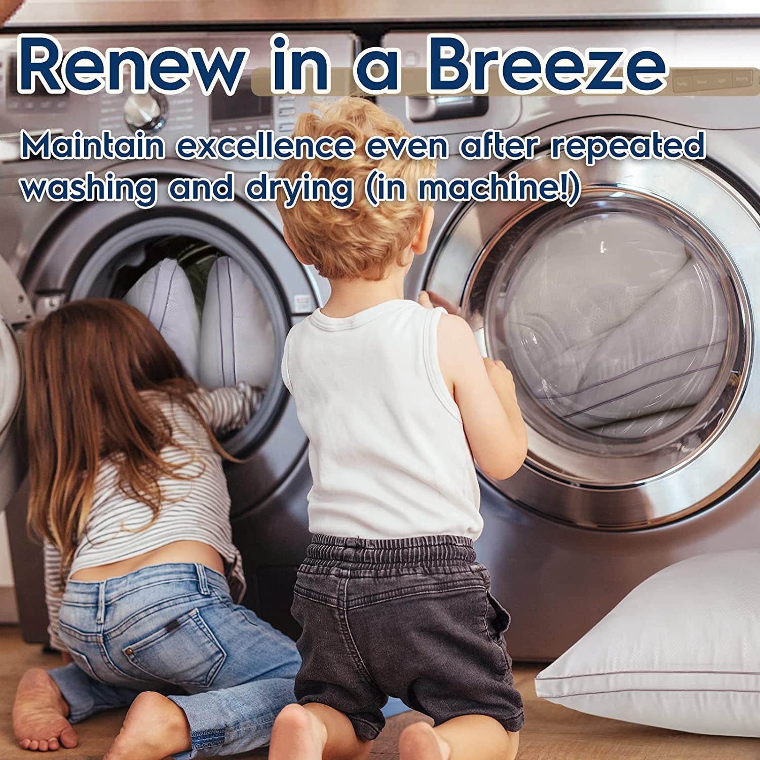 Pillows Queen Size 2 Pack, Bed Pillows for Sleeping, for Back, Stomach or Side Sleepers, Hotel Quality Pillows with down Alternative, Easy Care, 20" X 30"