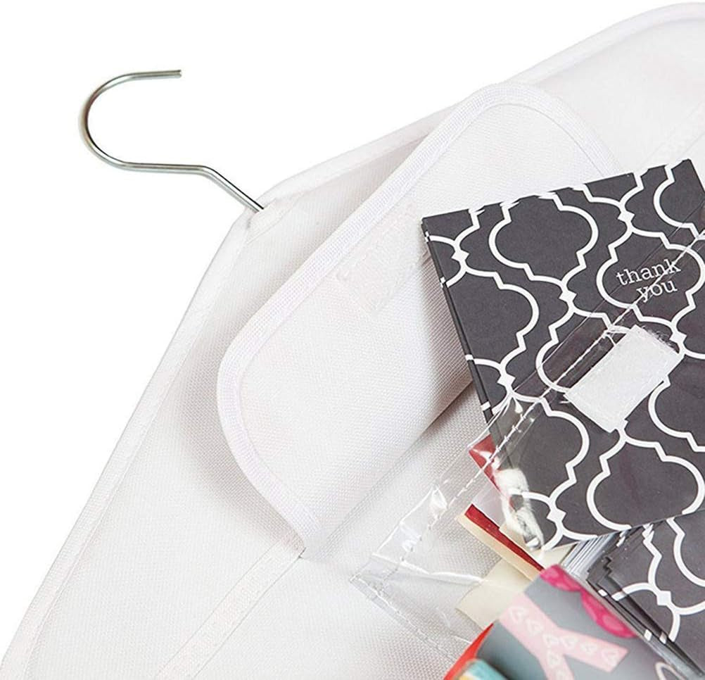 Wraps Storage Bag Double- Sided Jewelry Hanging Bag Sundries Organizer (White)