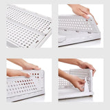 UHAPEER Stackable Plastic Storage Basket-Foldable Closet Organizers and Storage Bins 3 Pack-Drawer Shelf Storage Container for Wardrobe Cupboard Kitchen Bathroom Office 3L