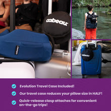 Load image into Gallery viewer, Evolution S3 Travel Pillow - Straps to Airplane Seat - Ensures Your Head Won&#39;T Fall Forward - Relax with Plush Memory Foam - Quick-Dry Fabric Keeps You Cool and Dry Indigo
