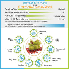 Load image into Gallery viewer, E Annatto Tocotrienols Deltagold 300Mg, Vitamin E Tocotrienols Supplements 30 Softgel Capsules, Tocopherol Free, Supports Immune Health &amp; Antioxidant Health (90% Delta &amp; 10% Gamma) (Pack of 1)
