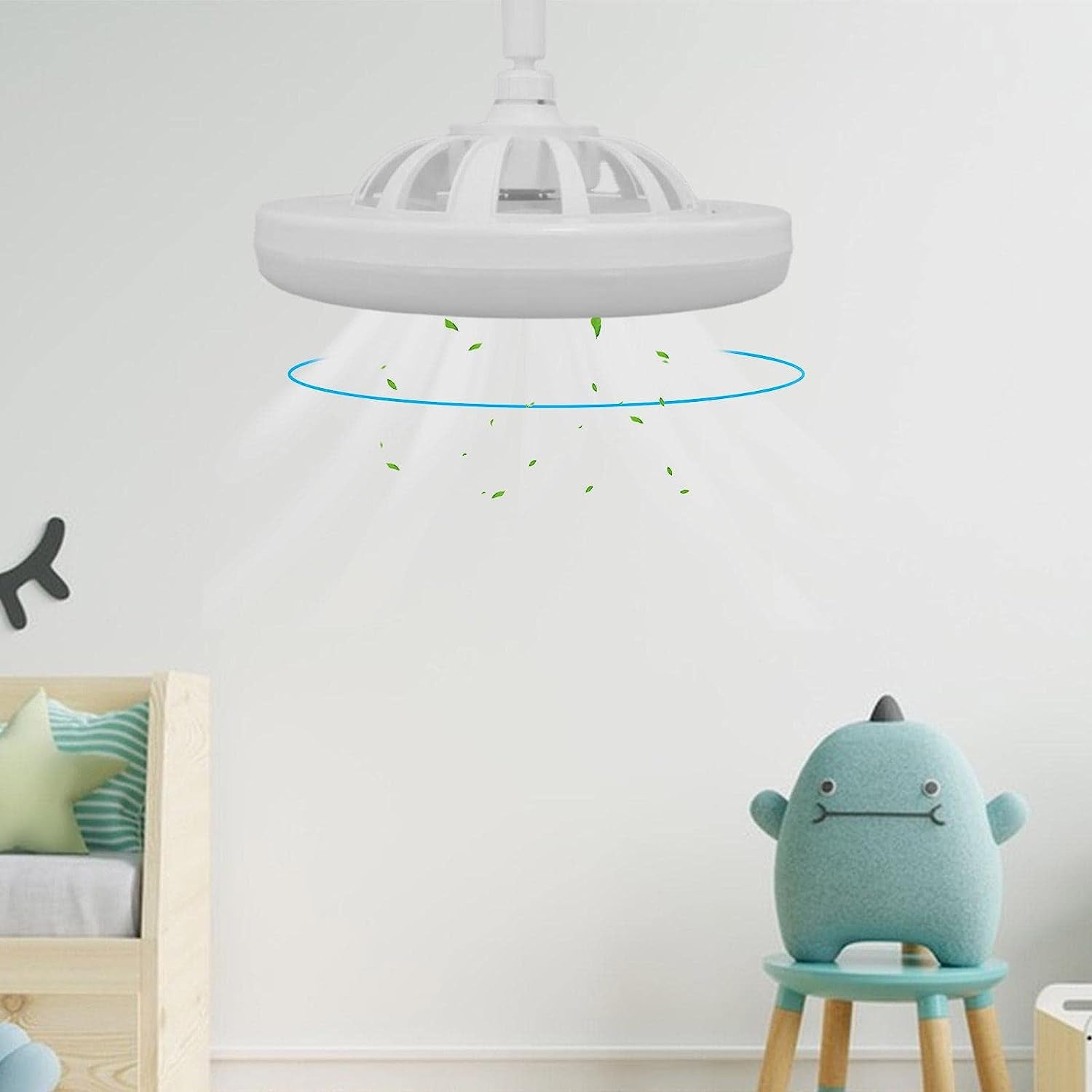 Fan Ceiling Fan with Light | Ceiling Fan Lamp | Light Socket Fan | Ceiling Fan with Led Lights and Remote Control, Low Profile Ceiling Fan with Dimmable Light for Kids Room, Kitchen, Bedroom