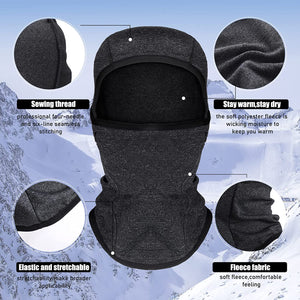 2 Pieces Kids Balaclava Windproof Ski Face Covering for Cold Weather Children Fleece Neck Warmer with Helmet Liner Hood for Boys Girls, 2 Colors