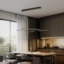 Load image into Gallery viewer, Modern LED Pendant Lighting, Dimmable Modern LED Chandelier Linear Wave Light Fixture, LED Hanging Light Fixture for Dining Room Kitchen Island Breakfast Area Living Room (3-Light 45W Black)
