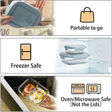 10 Pieces Glass Meal Prep Containers, Food Storage Containers with Lids Airtight, Glass Lunch Boxes, Microwave, Oven, Freezer and Dishwasher Safe 1040Ml and 410Ml