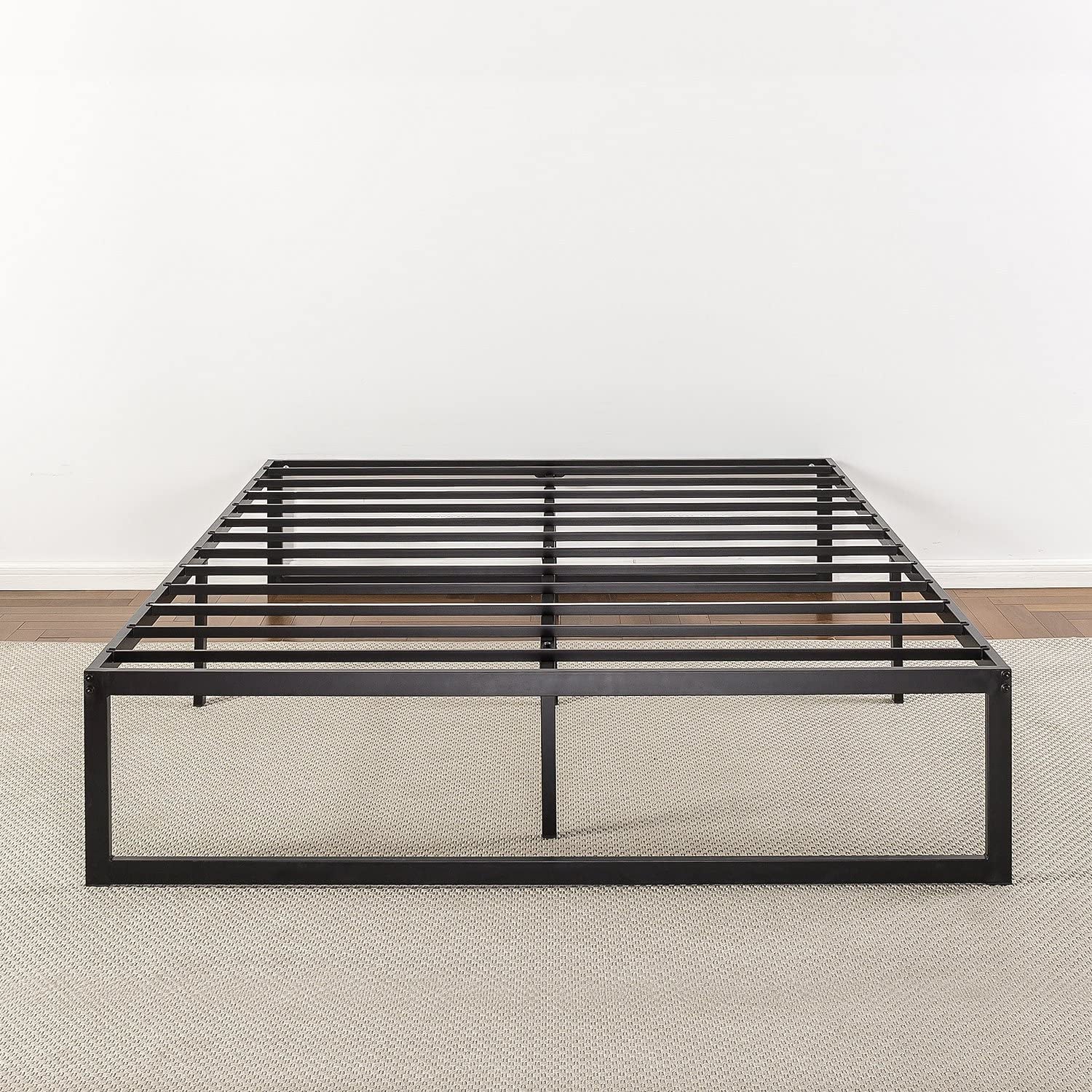 Quick Lock 35Cm Double Bed Frame/Under Bed Storage, Metal Bed Base, Metal Slats, Easy Assemble / 5Yr Warranty - Black